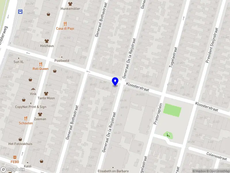 Vereniging van Eigenaars Kloosterstraat 30 zwart en rood met garage ingang Generaal de la Reystraat te Haarlem