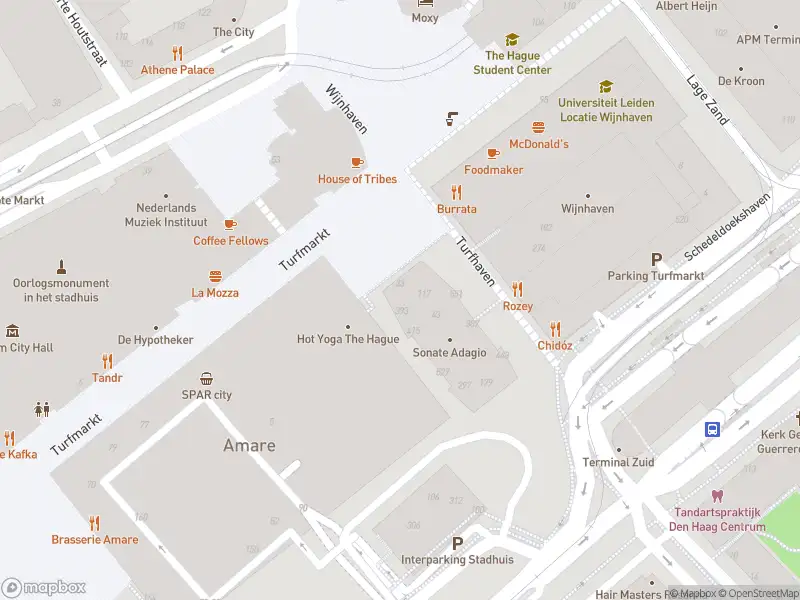 Brandweer met grote spoed naar de Turfmarkt in 's-Gravenhage vanwege afgaan automatisch brandalarm