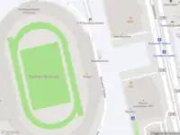 Ambulance met gepaste spoed naar de Olympisch Stadion in Amsterdam