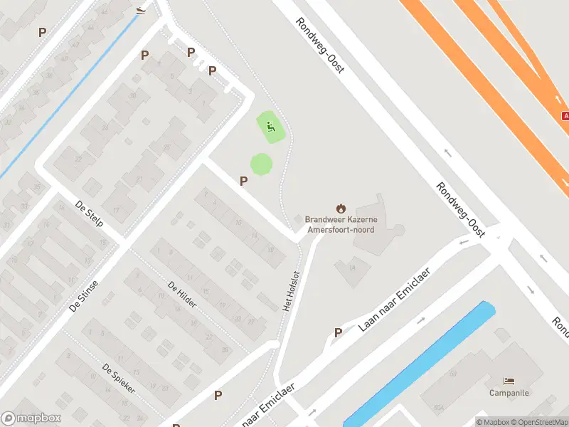 Brandweer met gepaste spoed naar de Het Hofslot in Amersfoort