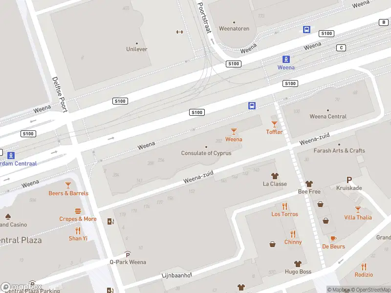 Ambulance met grote spoed naar de Weena in Rotterdam