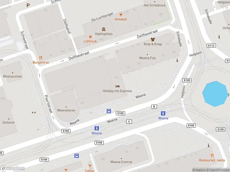 Ambulance met grote spoed naar de Weena in Rotterdam