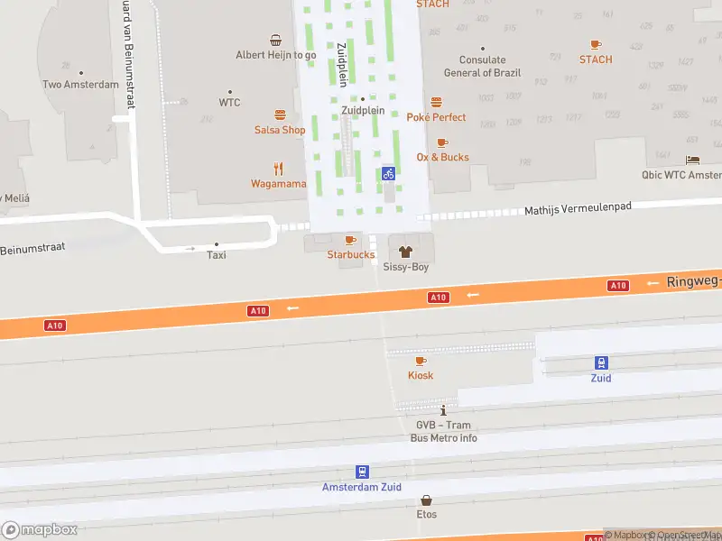 Ambulance met grote spoed naar de Zuidplein in Amsterdam