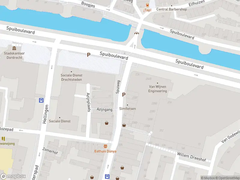 Ambulance met gepaste spoed naar de Spuiboulevard in Dordrecht