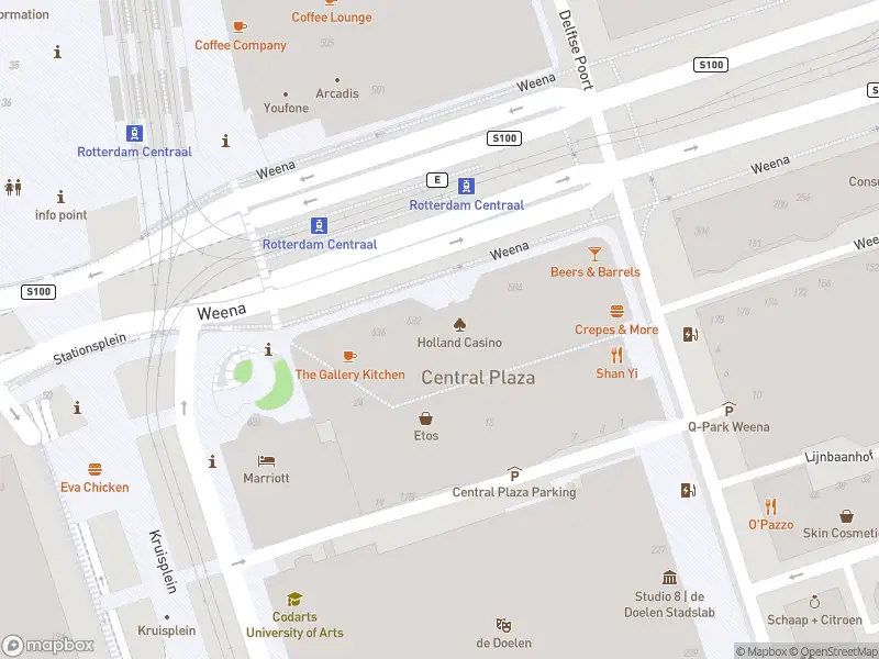 Ambulance met grote spoed naar de Weena in Rotterdam