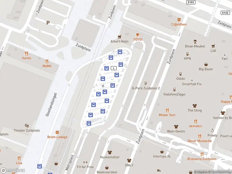 Politie naar de Zuidplein Hoog in Rotterdam