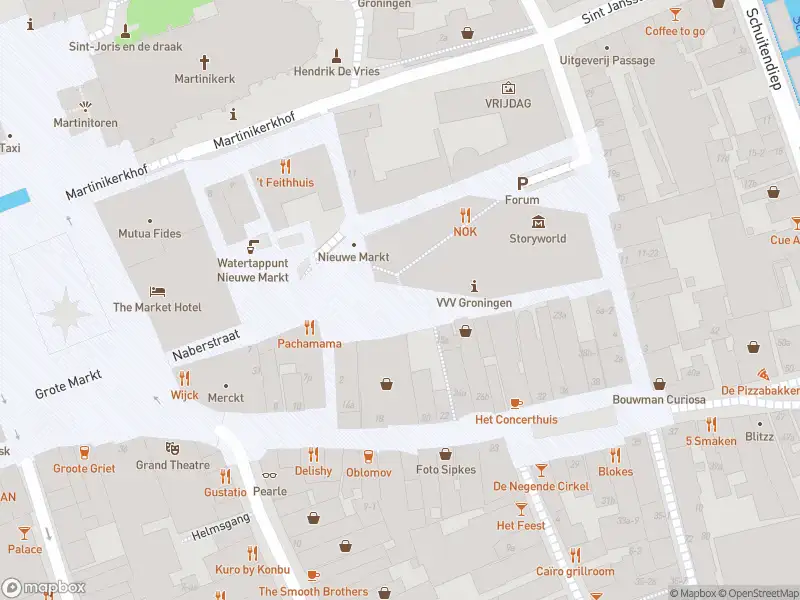 Brandweer met grote spoed naar de Nieuwe Markt in Groningen vanwege afgaan automatisch brandalarm