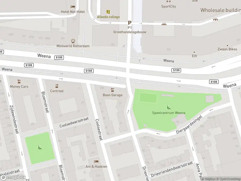 Ambulance met grote spoed naar de Weena in Rotterdam