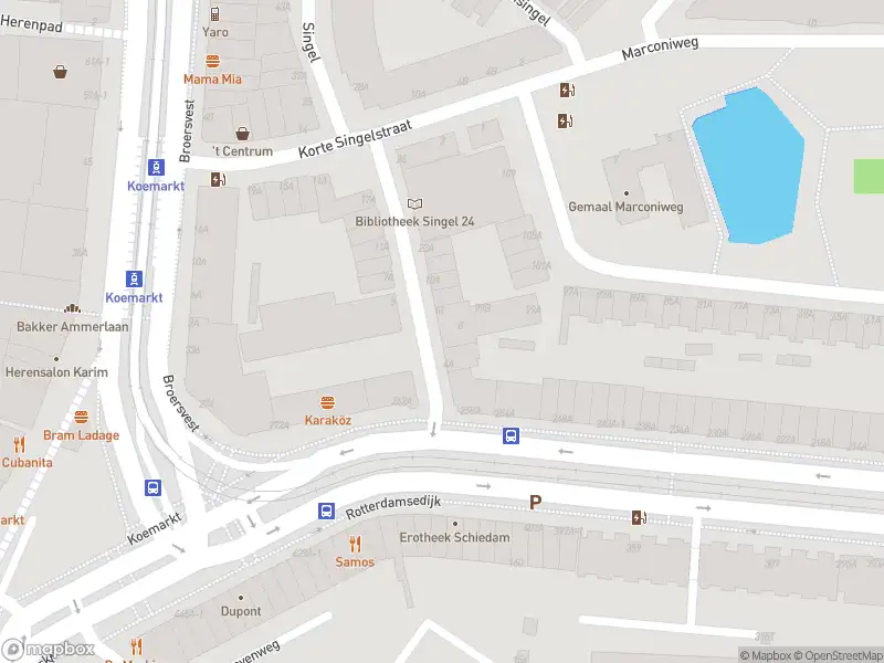 Ambulance met grote spoed naar de Singel in Schiedam