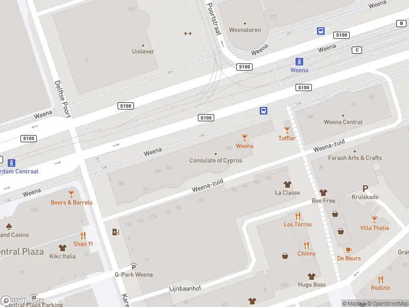 Ambulance met grote spoed naar de Weena in Rotterdam