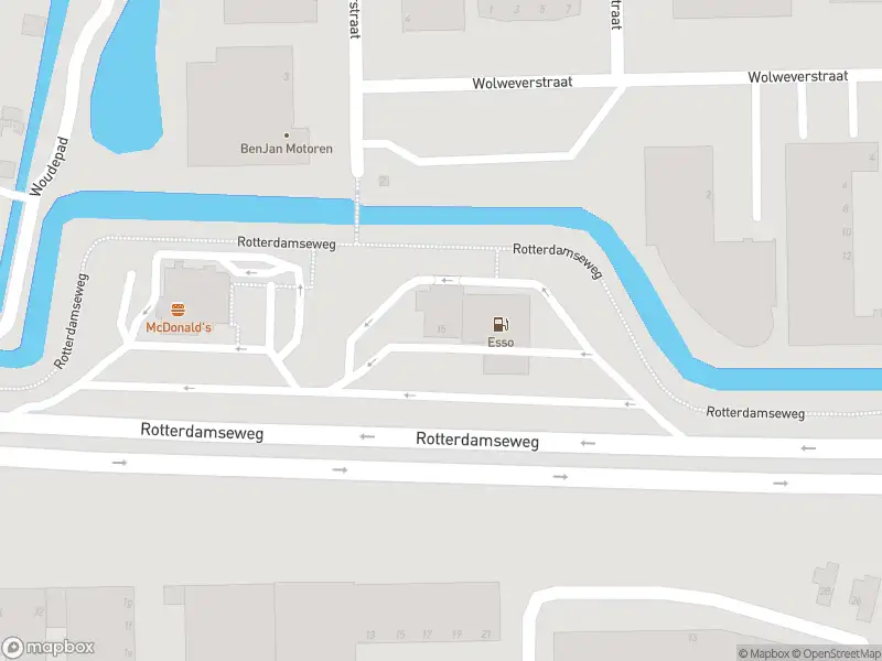 Brandweer naar de Rotterdamseweg in Ridderkerk vanwege voertuigbrand