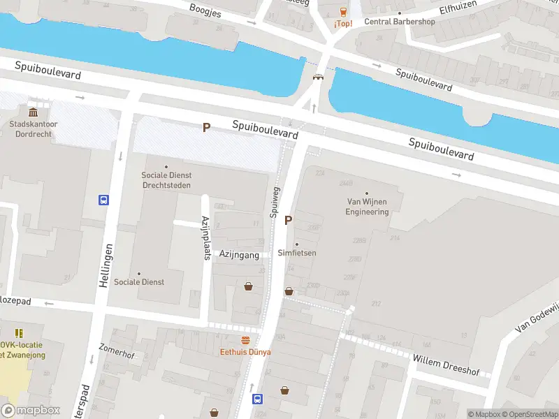 Ambulance met gepaste spoed naar de Spuiboulevard in Dordrecht