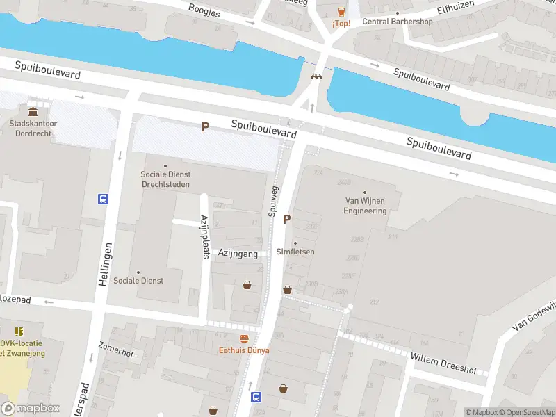 Ambulance met gepaste spoed naar de Spuiboulevard in Dordrecht