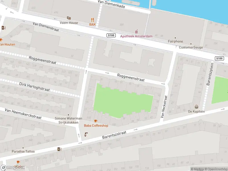 Brandweer met gepaste spoed naar de Van Diemenstraat in Amsterdam