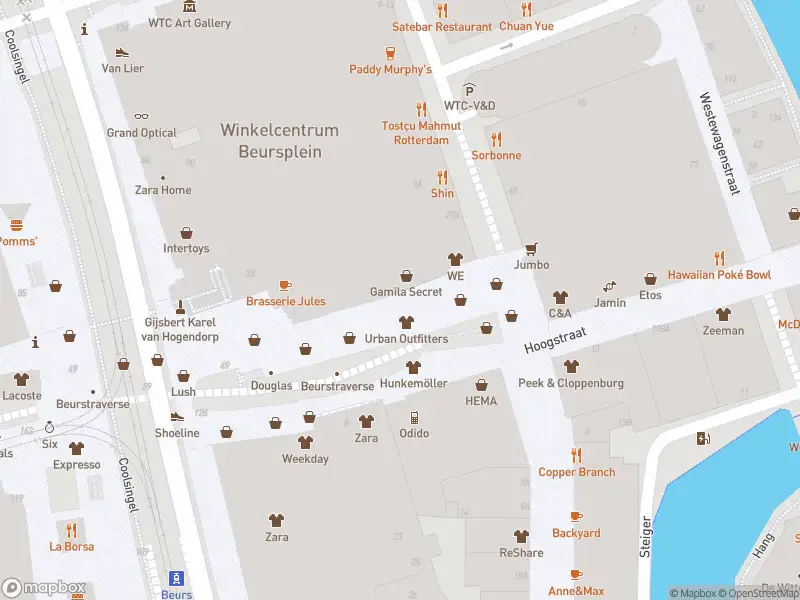 Ambulance met grote spoed naar de Beursplein in Rotterdam