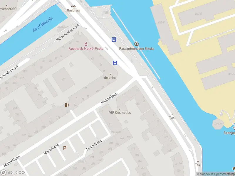 Politie met grote spoed naar de Nieuwe Prinsenkade in Breda vanwege personen te water