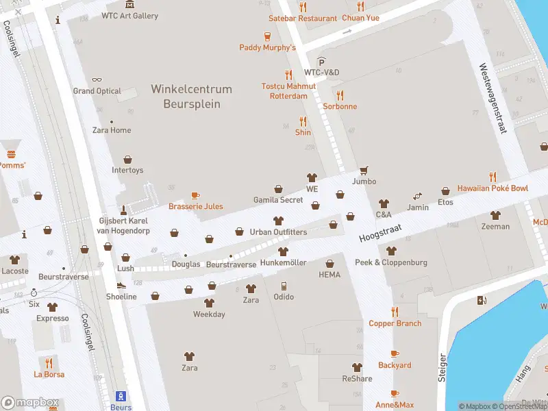 Ambulance met grote spoed naar de Beursplein in Rotterdam