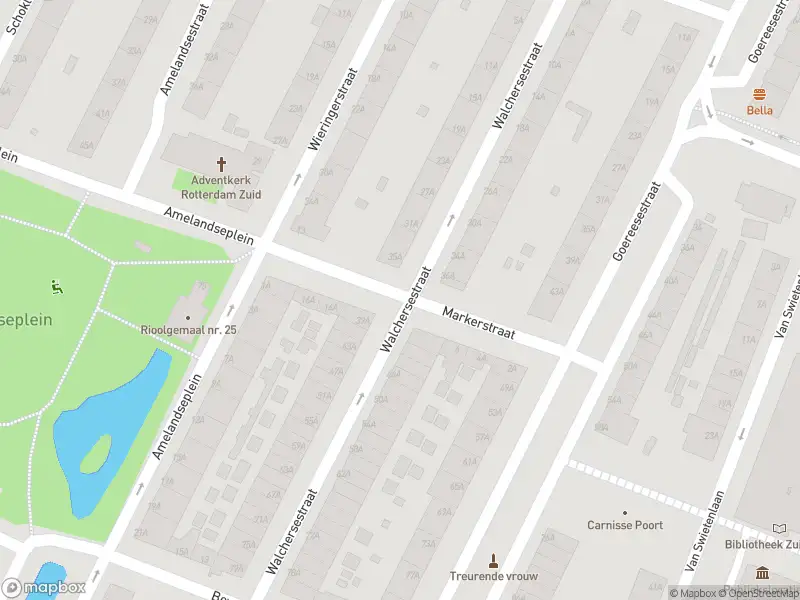 Brandweer met gepaste spoed naar de Markerstraat in Rotterdam vanwege stormschade