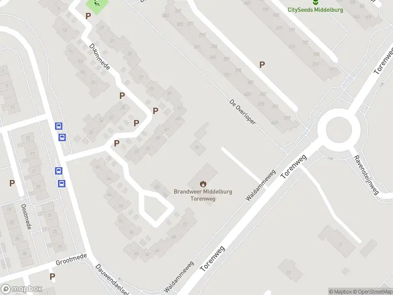 Brandweer met gepaste spoed naar de De Overloper in Middelburg vanwege een buitenbrand