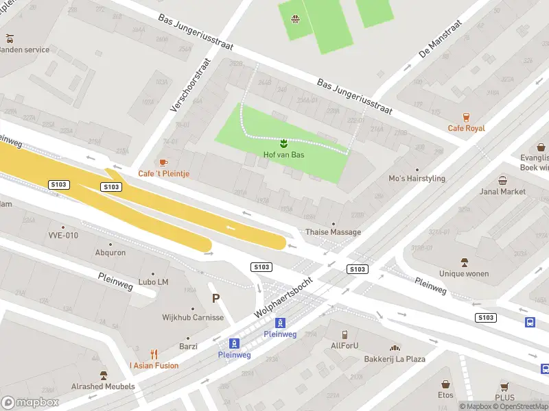 Ambulance met grote spoed naar de Pleinweg in Rotterdam