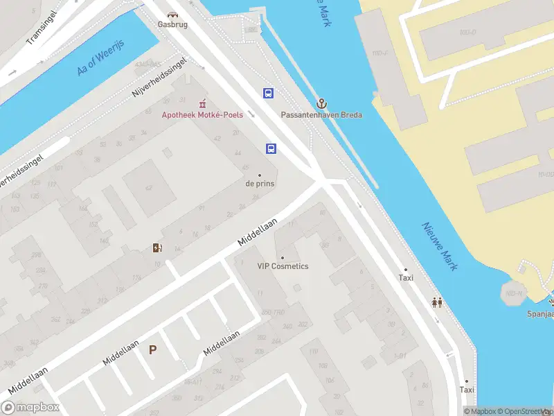 Brandweer en politie met grote spoed naar de Nieuwe Prinsenkade in Breda vanwege personen te water