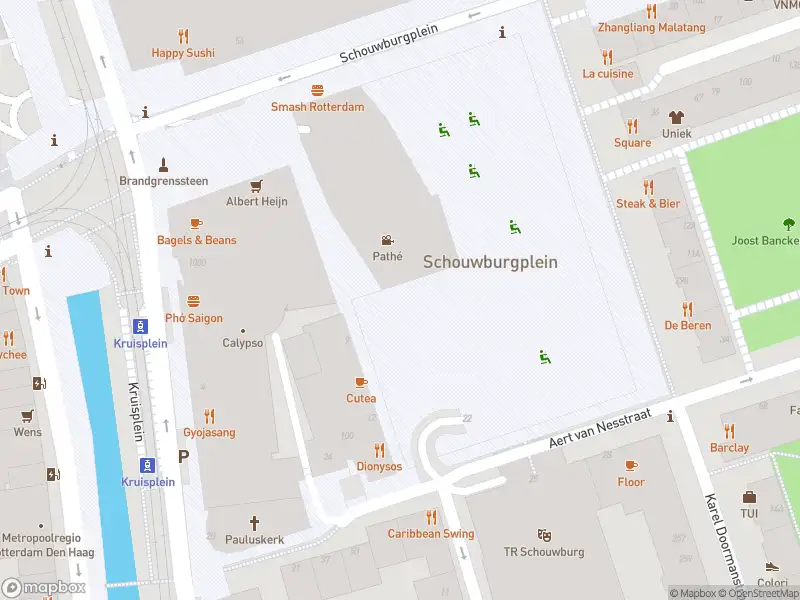 Brandweer met gepaste spoed naar de Schouwburgplein in Rotterdam vanwege afgaan automatisch brandalarm
