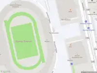 Brandweer met gepaste spoed naar de Olympisch Stadion in Amsterdam