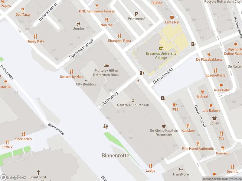 Ambulance met grote spoed naar de Librijesteeg in Rotterdam