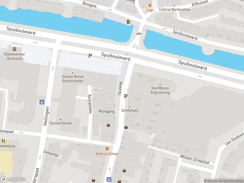 Ambulance met grote spoed naar de Spuiboulevard in Dordrecht