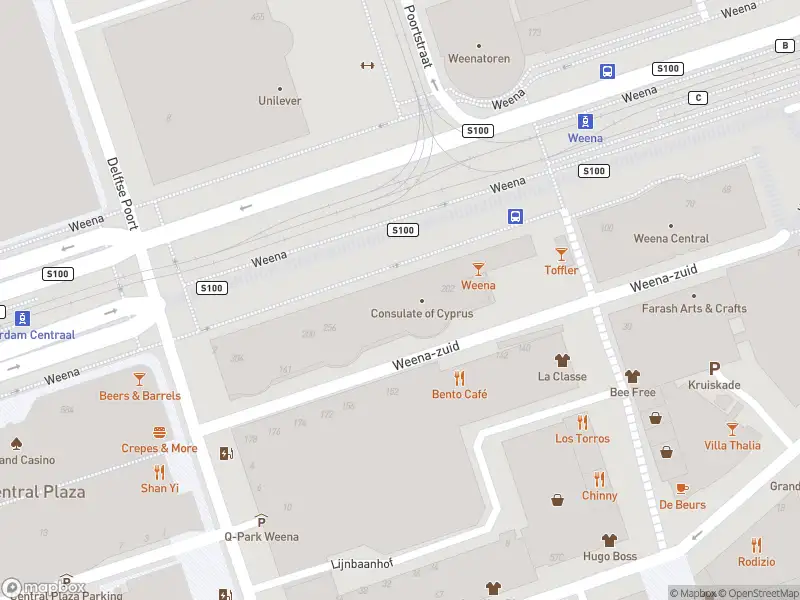 Ambulance met grote spoed naar de Weena in Rotterdam