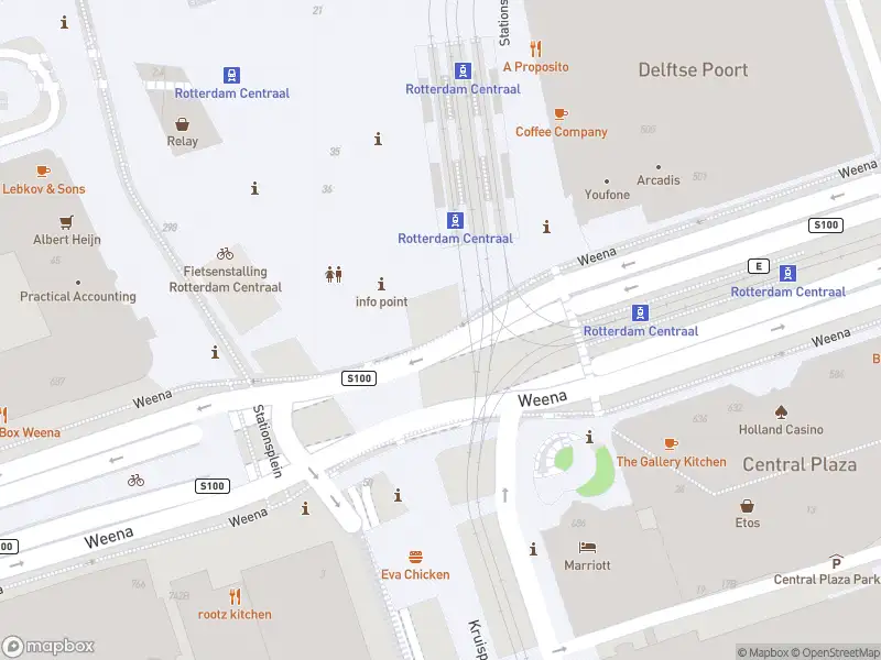 Ambulance met gepaste spoed naar de Weena in Rotterdam