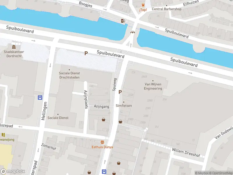 Ambulance met gepaste spoed naar de Spuiboulevard in Dordrecht