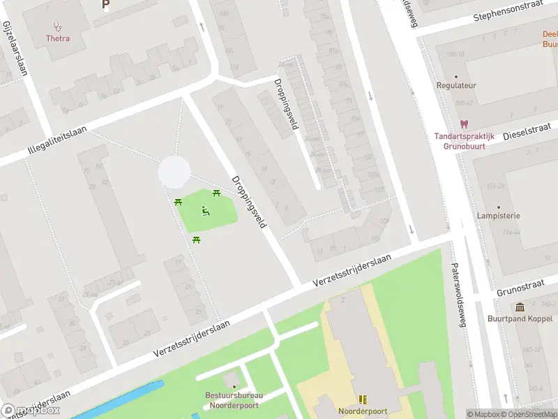 Brandweer met gepaste spoed naar de Droppingsveld in Groningen