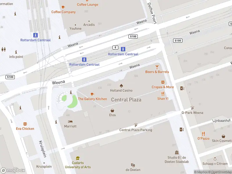 Ambulance met grote spoed naar de Weena in Rotterdam