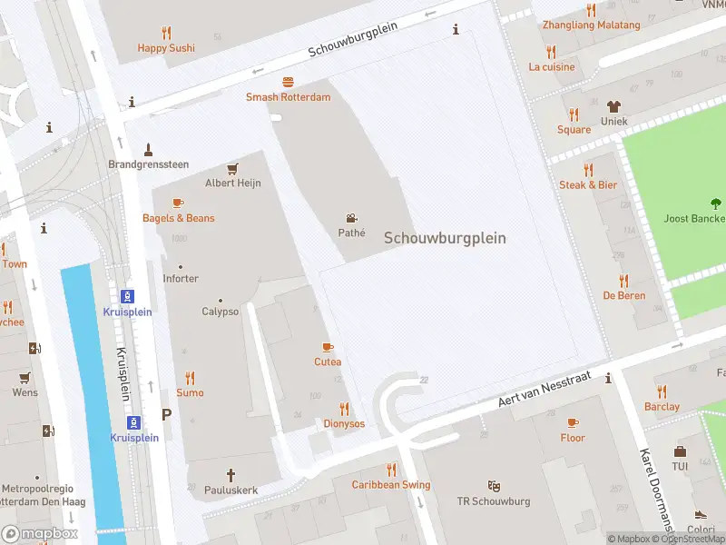 Politie naar de Schouwburgplein in Rotterdam vanwege ongeval met letsel