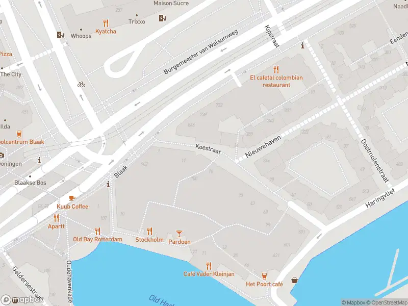 Ambulance met gepaste spoed naar de Koestraat in Rotterdam