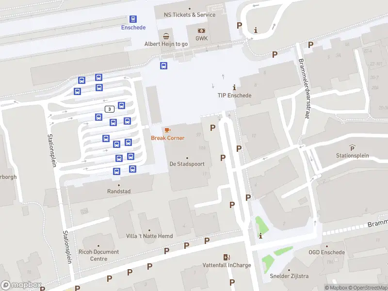 Ambulance en brandweer met normale urgentie naar de Stationsplein in Enschede