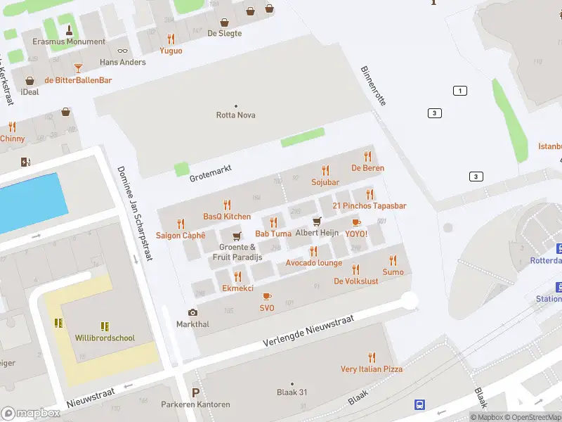 Politie naar de Grotemarkt in Rotterdam