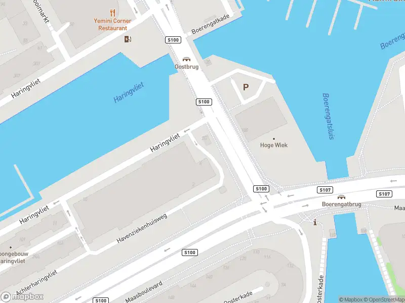 Ambulance met grote spoed naar de Achterharingvliet in Rotterdam